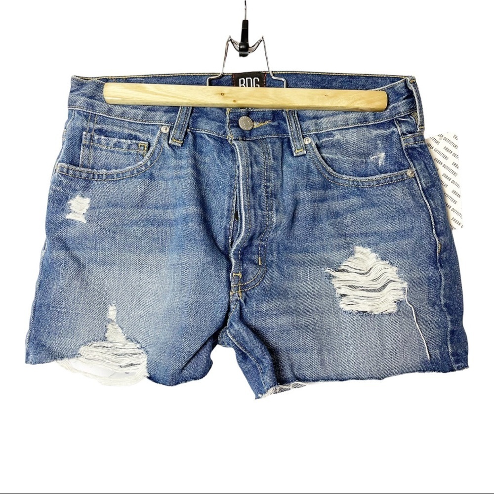 NWT BDG Urban Outfitters Size 29 Cut Off Jean High Rise Midi Short Distressed